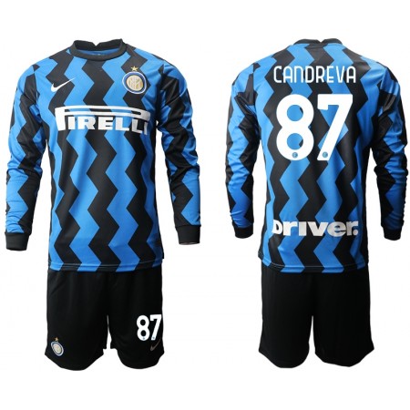 Fußballtrikots Inter Mailand Antonio Candreva 87 Kinder 2020-2021 Langarm Heimtrikotsatzsatz kaufen